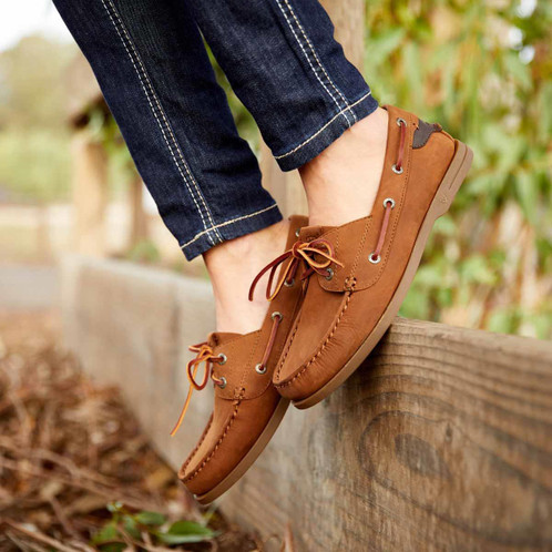 Walnut Ariat Womens Antigua Boat Shoes Lifestyle