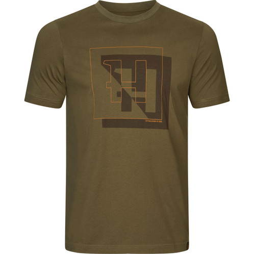 Dark Olive Harkila Mens H-Logo T-Shirt