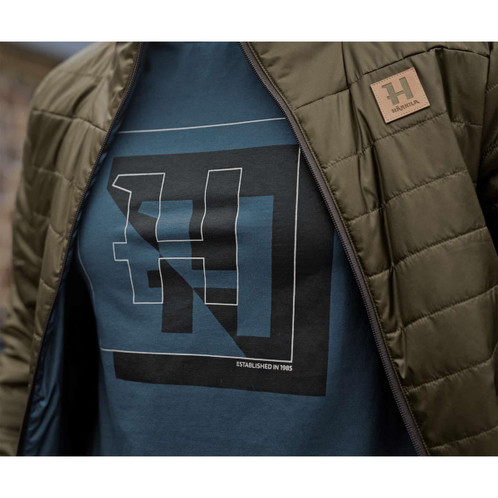 Sea Blue Harkila Mens H-Logo T-Shirt Detail