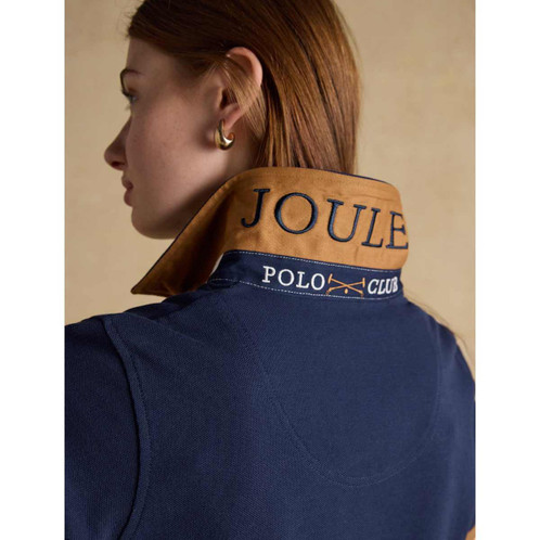Navy Joules Beaufort Womens Polo Shirt Collar Detail