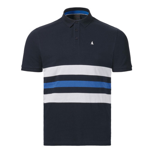 Navy Musto Mens Original Striped Polo Shirt