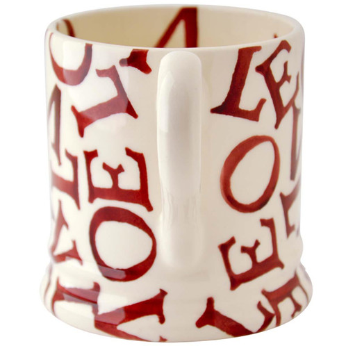 Emma Bridgewater L.O.V.E Polka Red Half Pint Mug BACK