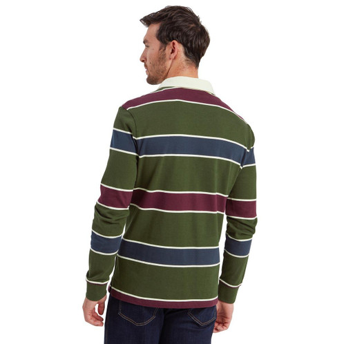Woodland/Wine Schoffel Mens Porthtowan Rugby Top On Model Back