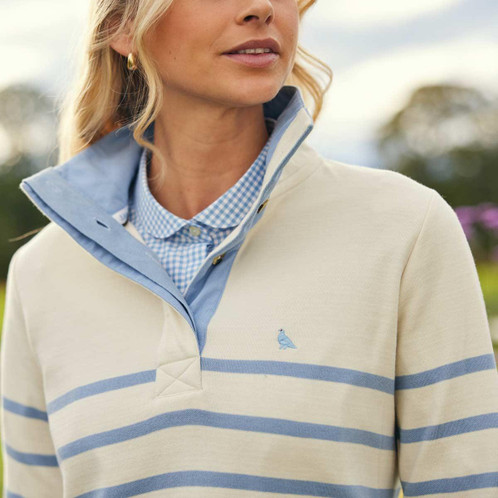 Pale Stone Stripe Schoffel Womens Sandown Sweatshirt Lifestyle Detail