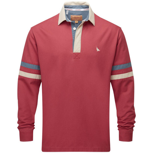 Slate Red Schoffel Mens Truro Deck Shirt