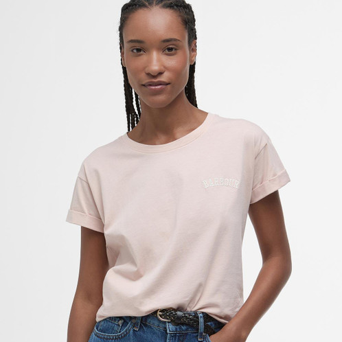 Primrose Pink Barbour Womens Kenmore T-Shirt Front