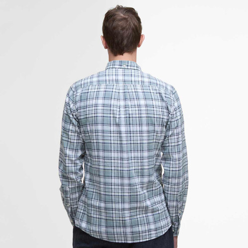 Blue Barbour Mens Birdport Linen Blend Tailored Fit Shirt Back