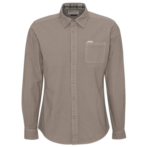 Washed Stone Barbour Mens Irvine Textured Tailored Shirt