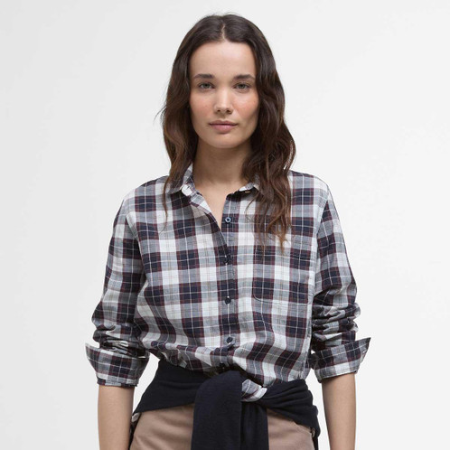 Gardenia Tartan Barbour Womens Edda Shirt Front