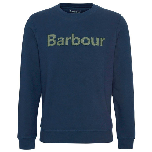 Navy Barbour Mens Pique Applique Crew Sweatshirt