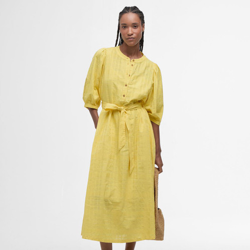 Sunray Yellow Barbour Womens Heidi Midi Dress Front