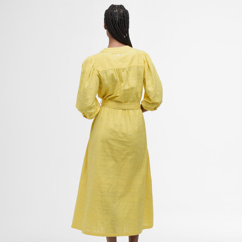 Sunray Yellow Barbour Womens Heidi Midi Dress Back