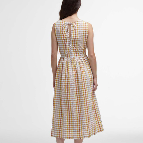 Multi Gingham Barbour Womens Penelope Midi Dress Back