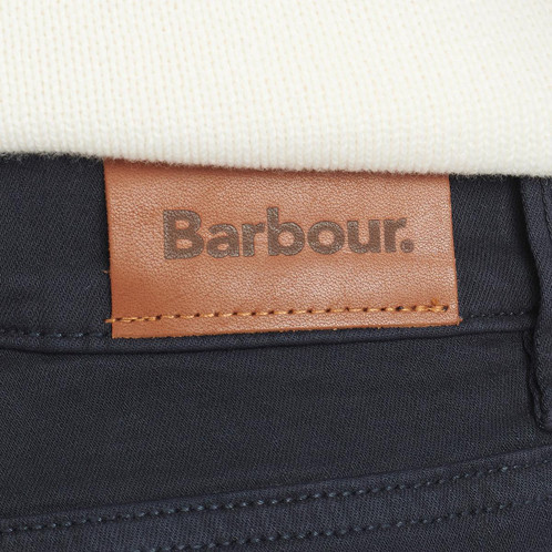 Navy Barbour Womens Essential Slim Trousers Badge