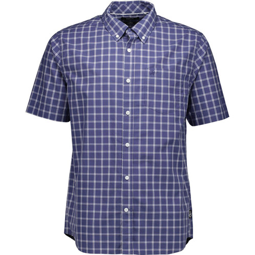 Indigo Check Swanndri Mens Lancewood Short Sleeved Shirt