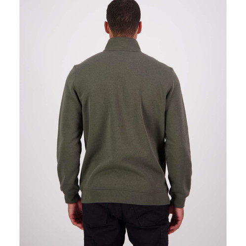 Dark Olive Swanndri Mens Fundementals Quarter Zip back