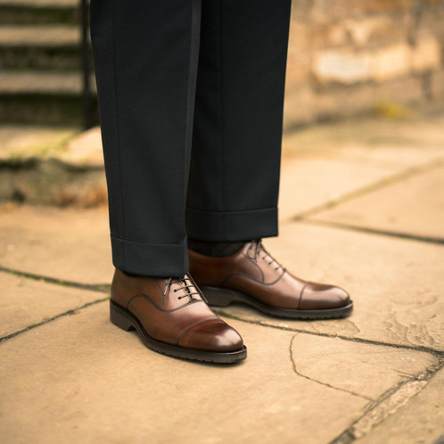 Dark Brown Calf Loake Mens Hitchcock Shoes Lifestyle
