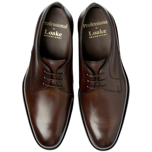 Dark Brown Calf Loake Mens Orson Shoes Top