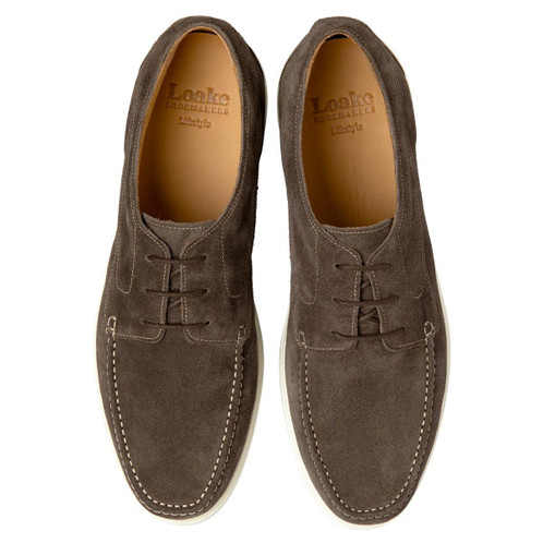 Anthacite Suede Loake Mens Sardina Shoes Top