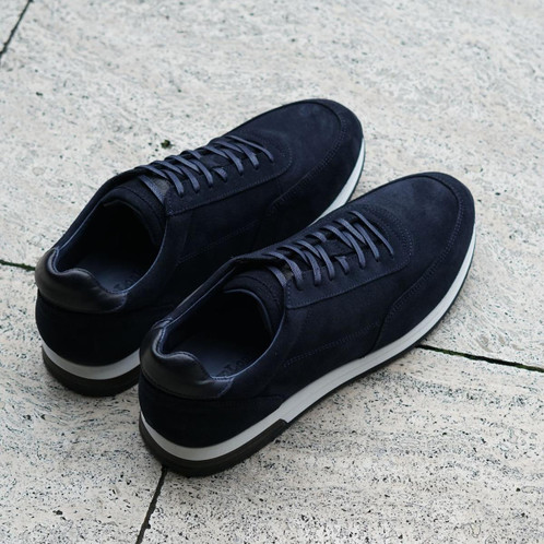 Navy Suede Loake Bannister Trainers Lifestyle
