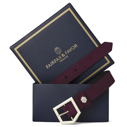 Elderberry Suede Fairfax & Favor Womens Sennowe Belt Boxed