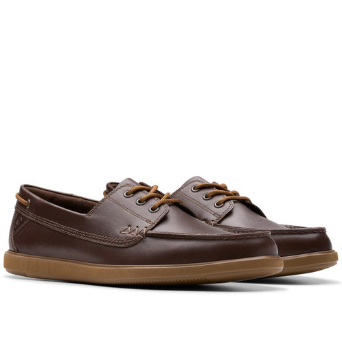 Dark Breown Clarks Mens Bratton Boat Shoe