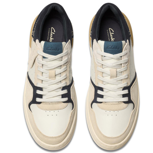 Navy Combi Clarks Mens Courtlite2 Lo Trainer top