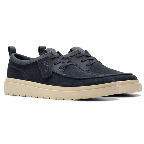 Navy Suede Clarks Mens Polden Moc Shoes