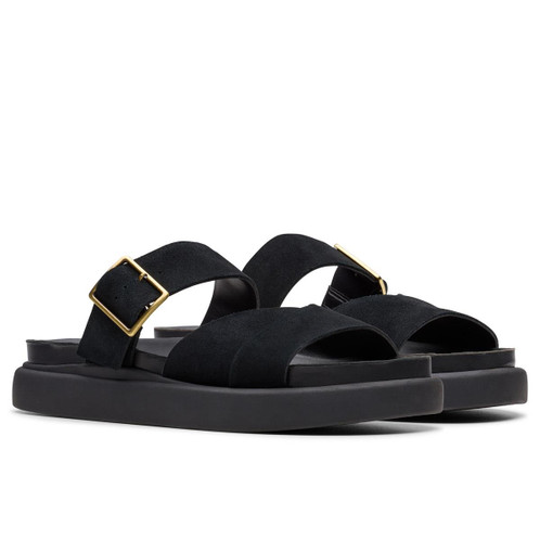 Black Suede Clarks Womens Aristella Mule Sandal