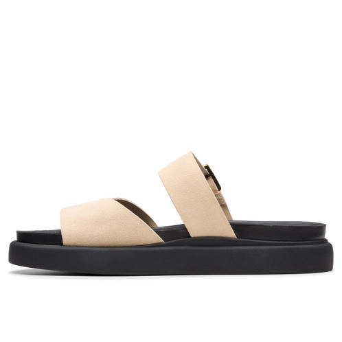 Ecru Suede Clarks Womens Aristella Mule Sandal