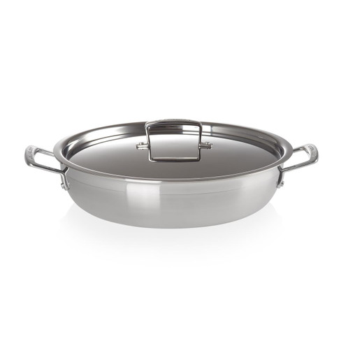 Le Creuset Classic 3-ply Stainless Steel Shallow Casserole with Lid