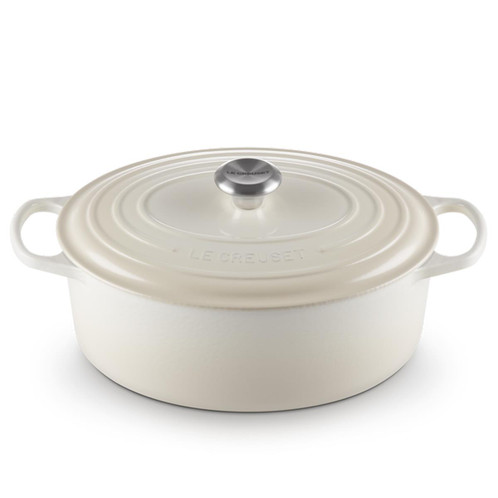  Le Creuset 31cm Cast Iron Oval Casserole Dish meringue