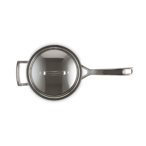 Le Creuset Classic 3-ply Stainless Steel Saucepan with Lid and Helper Handle