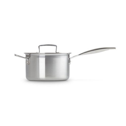 Le Creuset Classic 3-ply Stainless Steel Saucepan with Lid and Helper Handle
