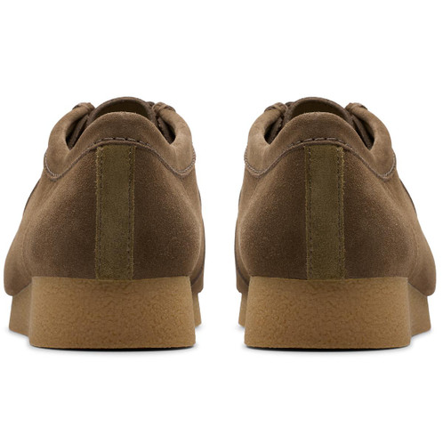 Dark Olive Suede Clarks Mens WallabeeEVO Shoe Back