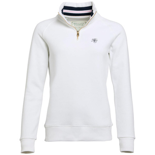 White Holland Cooper Womens Burford Quarter Zip Sweater