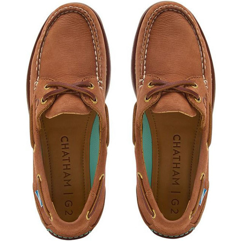 Tan Chatham Womens Lyme G2 Deck Shoes Top