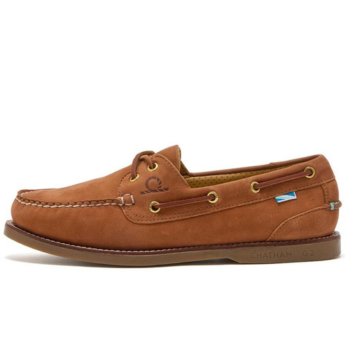 Tan Chatham Mens Lyme G2 Deck Shoes Side