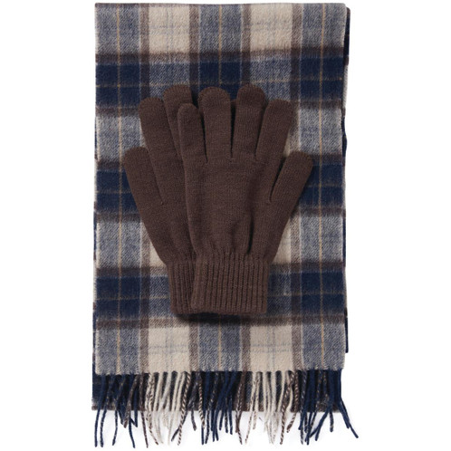 Barbour Tartan Scarf and Glove Gift Set Autum Dress