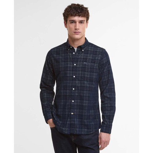 Dark Navy Barbour Mens Southfield Tailored Shirt Front