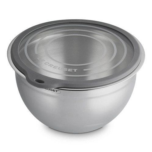  Le Creuset Stainless Steel Mixing Bowl With Glass Lid 27cm