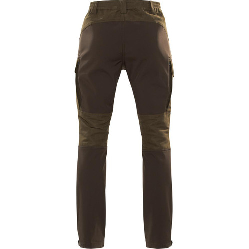 Willow Green/Deep Brown Harkila Mens Scandinavian Trousers Rear