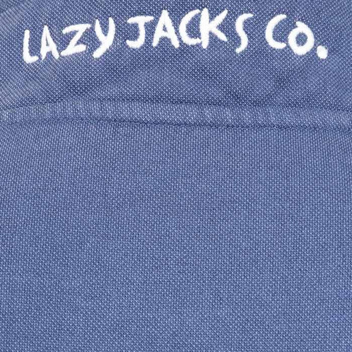 Denim Lazy Jacks Mens LJ700 Pique 1/4 Zip Sweatshirt Back Detail