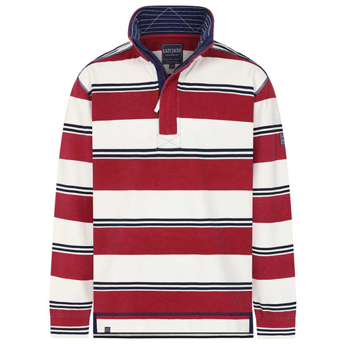 Rouge Lazy Jacks Mens LJ700S Striped Pique 1/4 Zip Sweatshirt