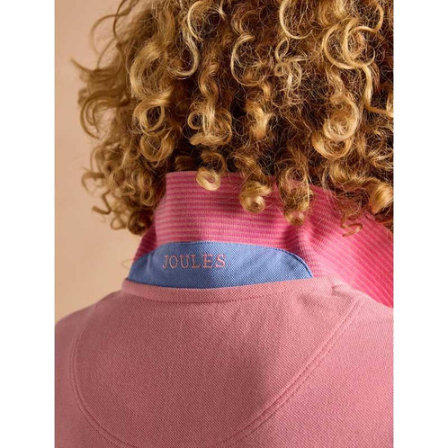 Pink Joules Womens Woody Polo Shirt On Model Neck Detail