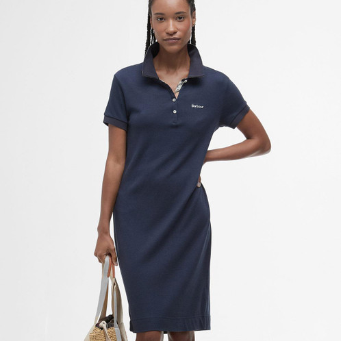 Navy Barbour Womens Polo Dress Front