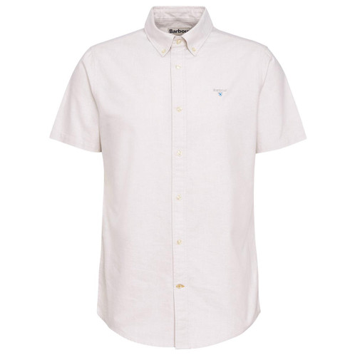 Oatmeal Barbour Mens Oxtown Short Sleeve Tailored Shirt