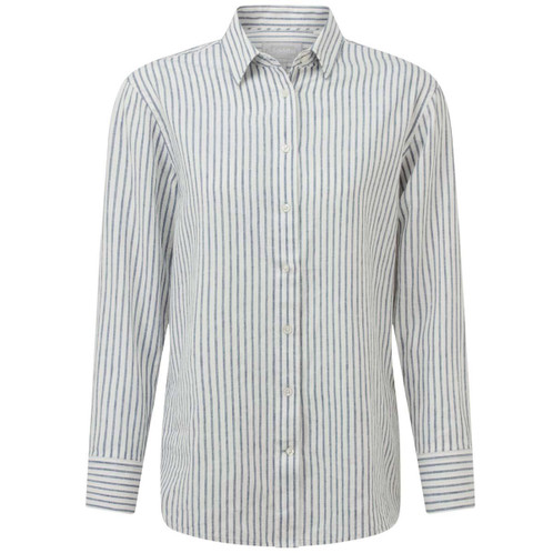 Blue Stripe Schoffel Womens Salthouse Linen Shirt