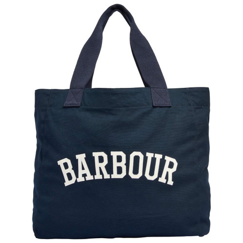 Navy/Stone Barbour Logo Holiday Tote Bag