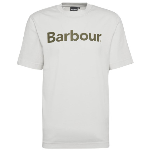 Antique White Barbour Mens Logo Relaxed Fit T-Shirt